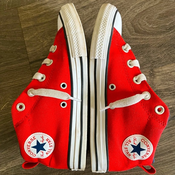 Converse Shoes Kids Red Converse Mid Top Sneakers Size 3 Poshmark
